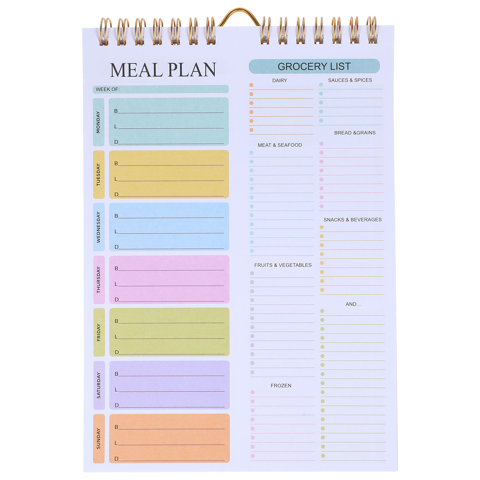 Meal Prep Weekly - Wekelijkse maaltijdplanner notitieboek A5 spiraal niet-gedateerd