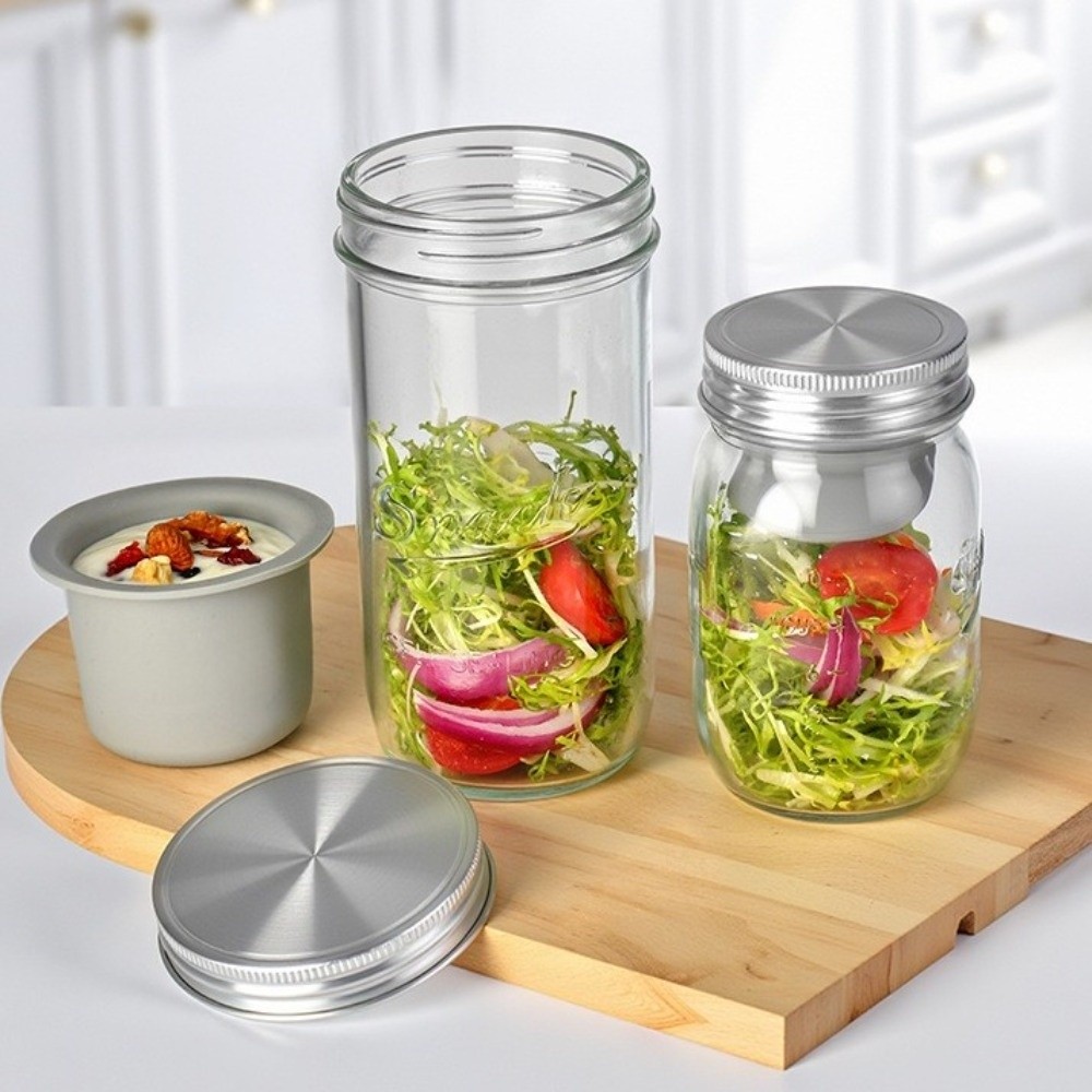 Meal Prep Weekly - 16/24 Oz Salade Glazen Potten Brede