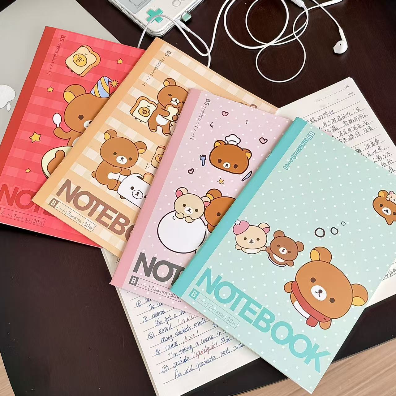 Meal Prep Notebook - Kawaii Rilakkuma Beer Gelinieerd Notitieboekje Schattig